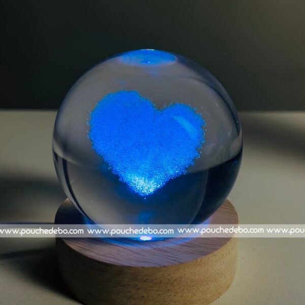 3D Crystal Ball – Cloud Love Shape (7 Color Base)