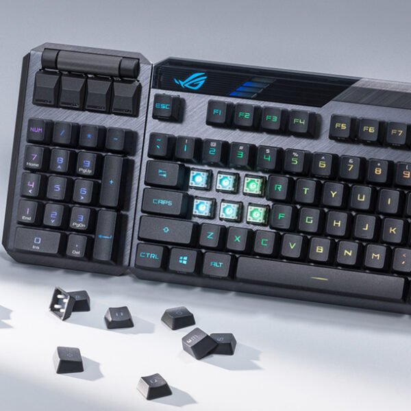 ASUS (MA02) ROG Claymore II Modular TKL Blue Switch Mechanical Gaming Keyboard –