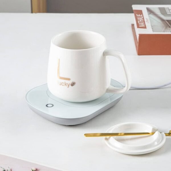 Coffee Cup Warmer, Smart Thermostat Coaster 55 Degree Heating Automatic Thermostat Cup (White)
