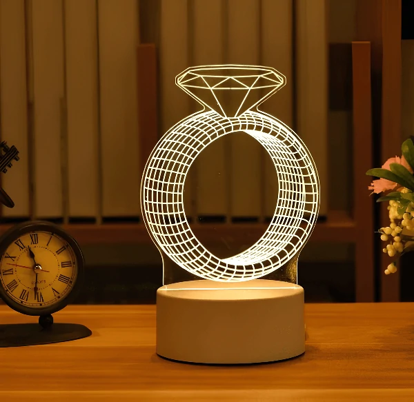 GearUP Acrylic Multicolor Night Lamp (Only Acrylic) Diamond Ring